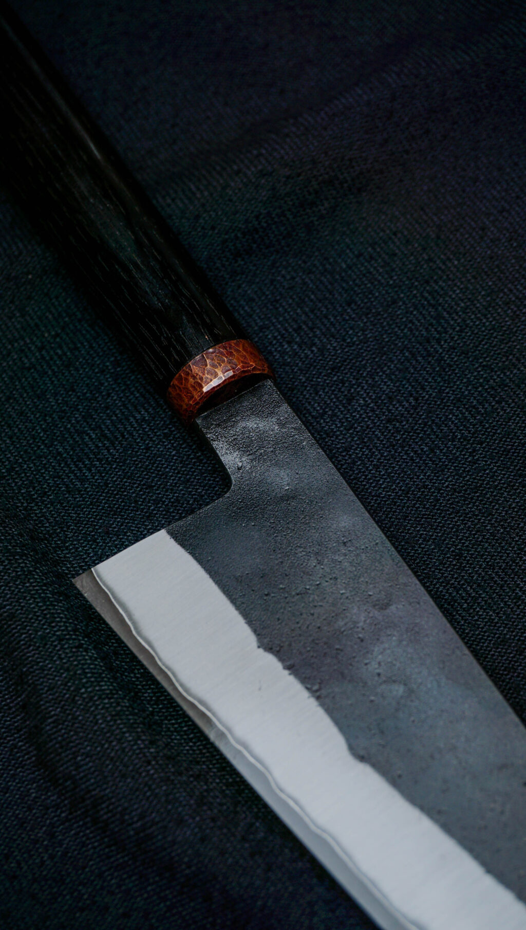 Gyuto 19,5 cm. Aogami super stainless clad. Bog oak, copper.