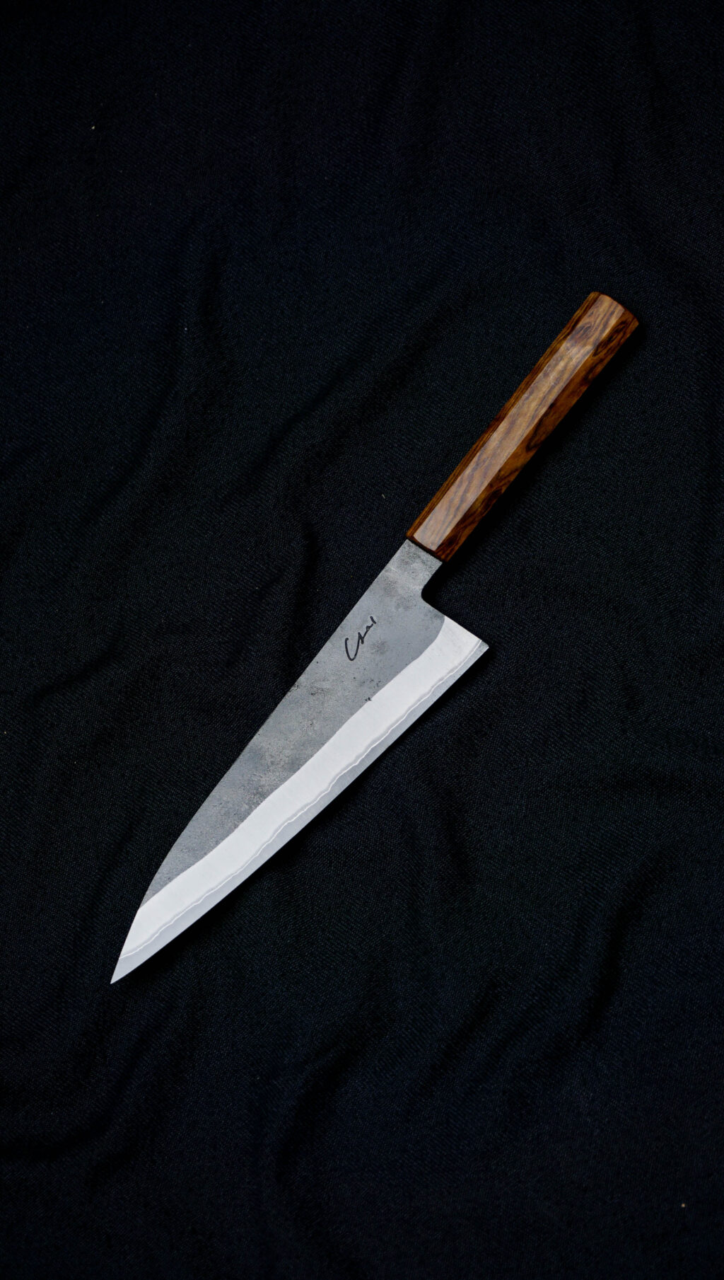 handcraft kitchen knife 2 Gyuto 19 cm. Aogami super stainless clad. Fishpoison.