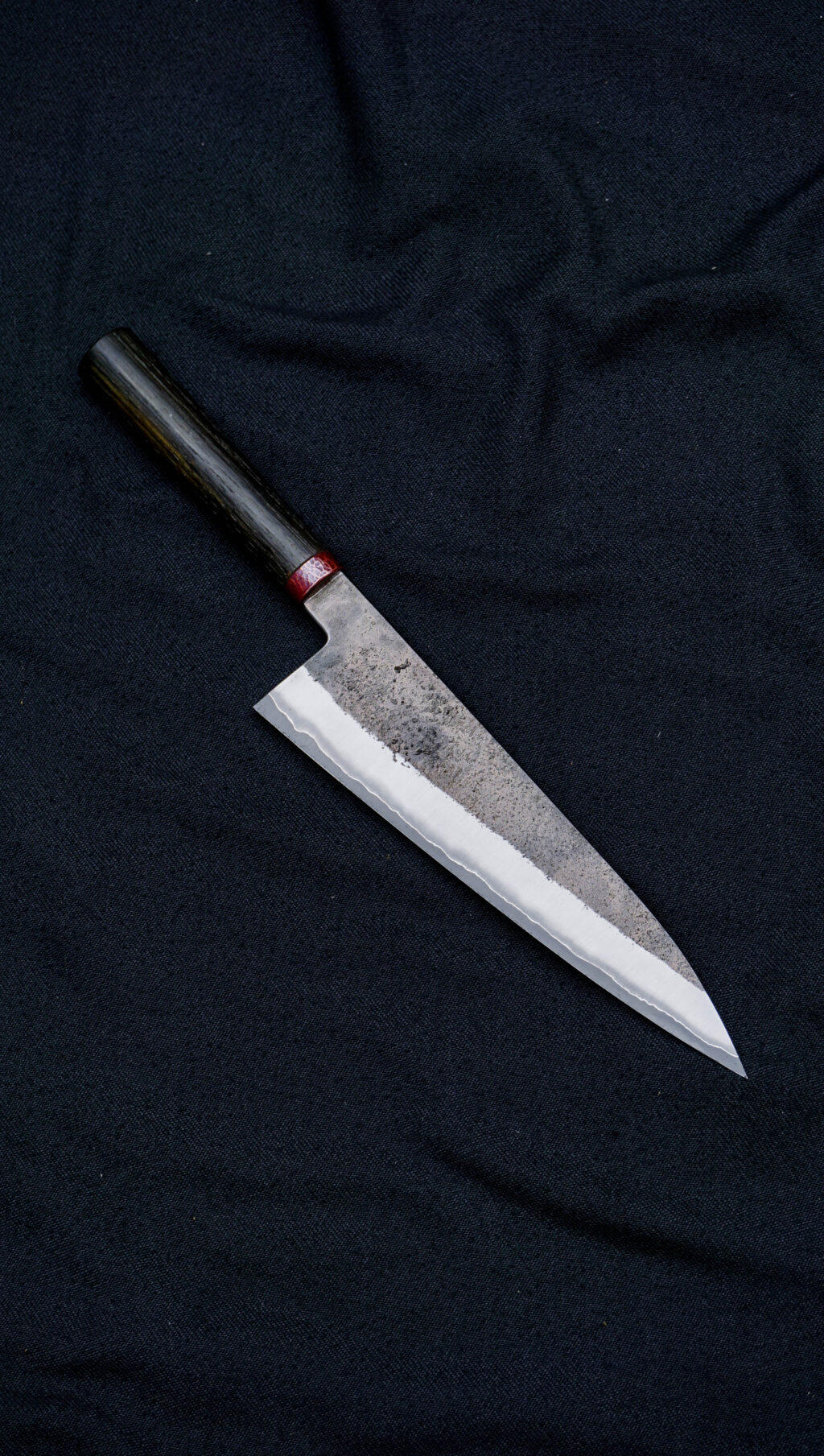 Gyuto 20 cm. Aogami super stainless clad. Bog oak, copper. (2)