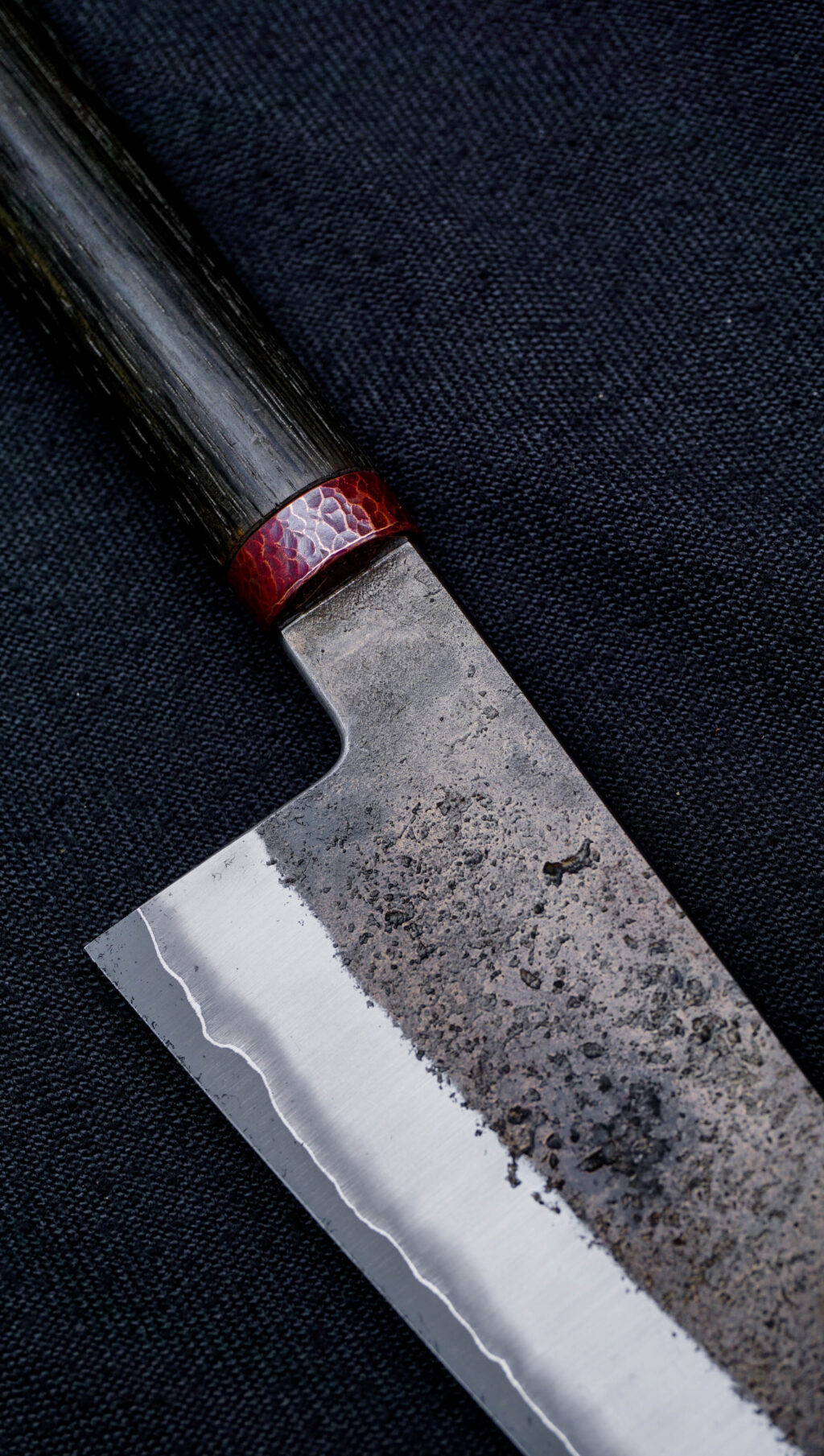 Gyuto 20 cm. Aogami super stainless clad. Bog oak, copper. (2)