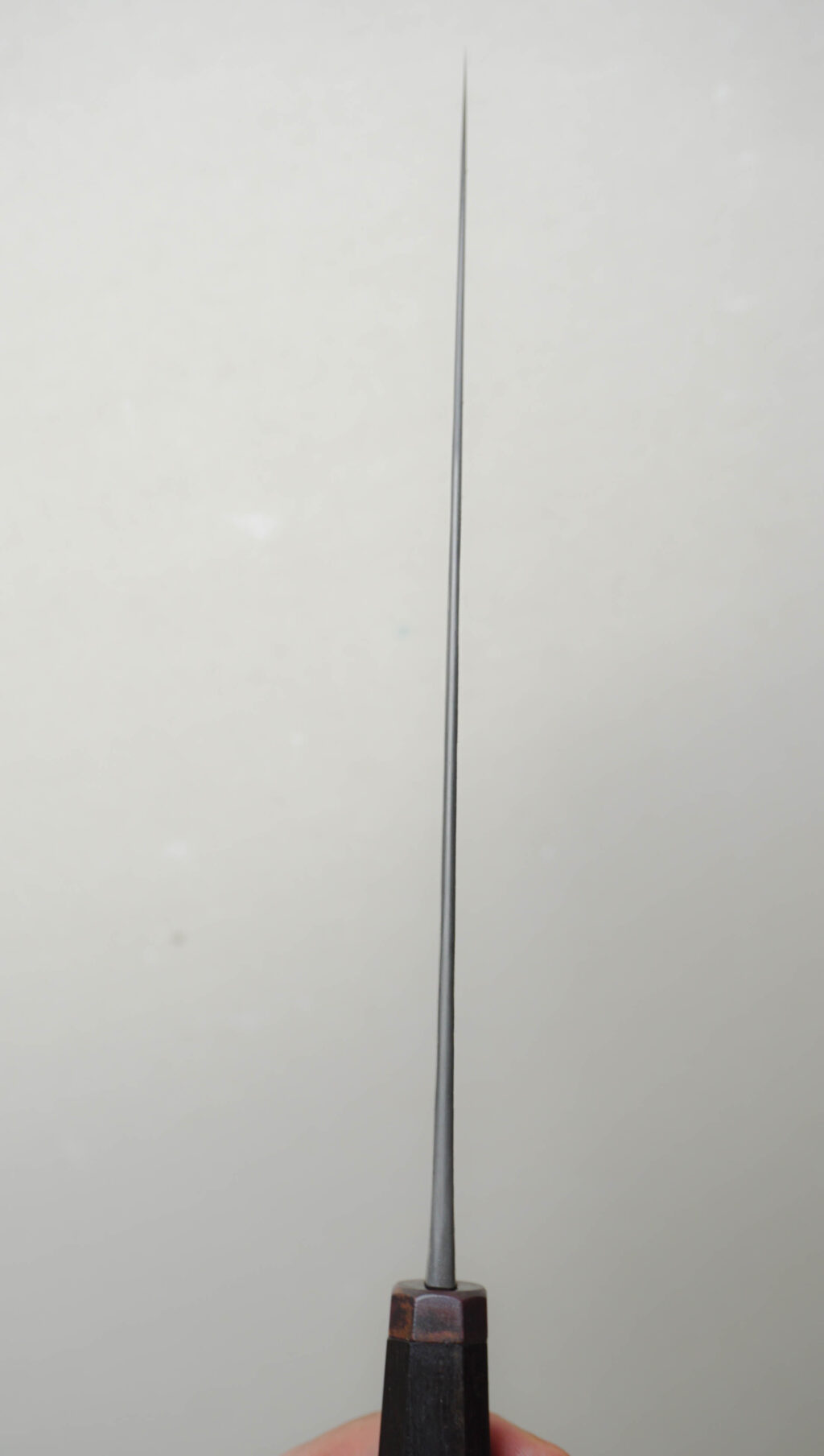 Chef knife 21,5 cm (honyaki). Ebony and copper.