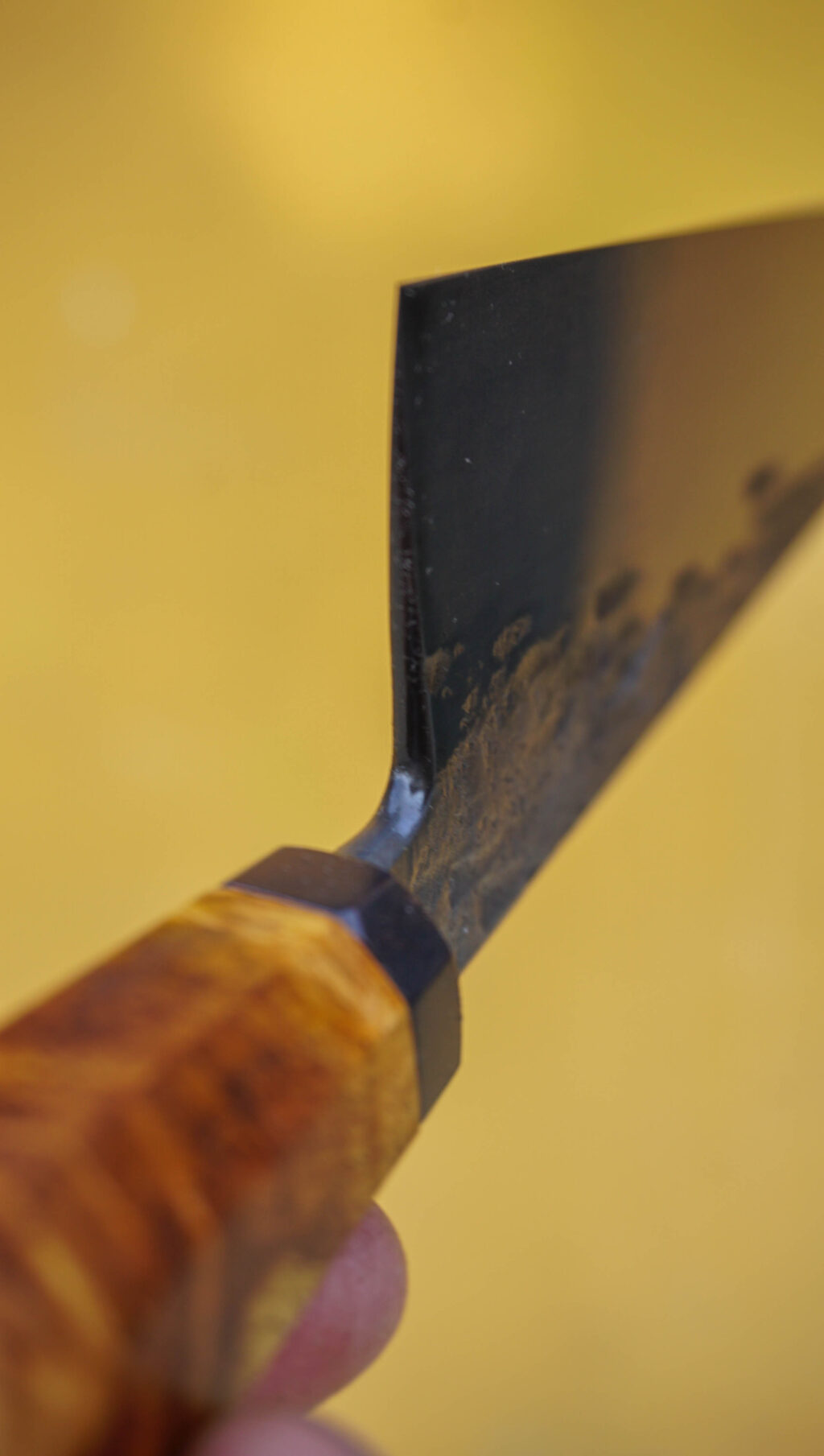 Chef knife 22 cm. 26c3. Unknown burl, copper.