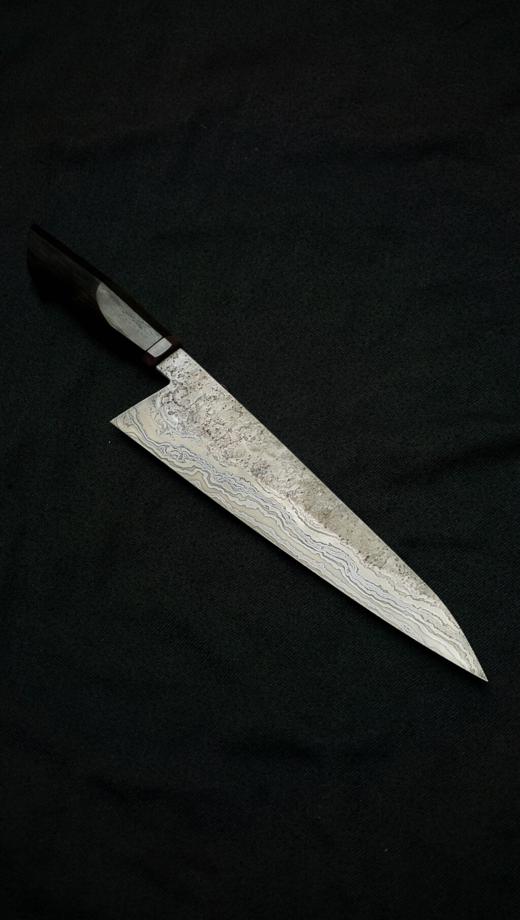 Damascus chef knife 245 mm. Blackwood.