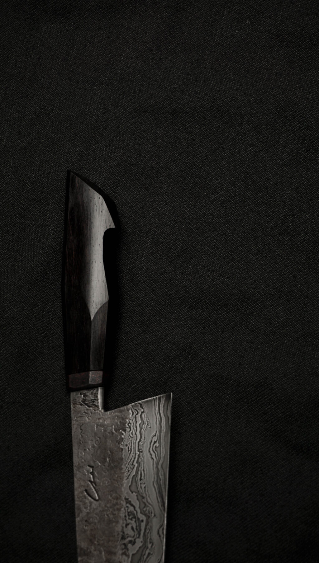Damascus chef knife 245 mm. Blackwood.