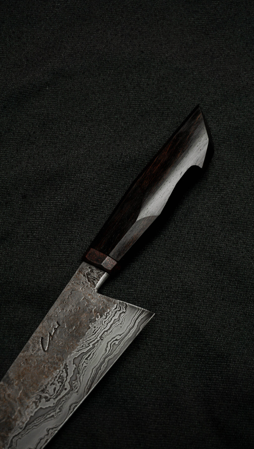 Damascus chef knife 245 mm. Blackwood.